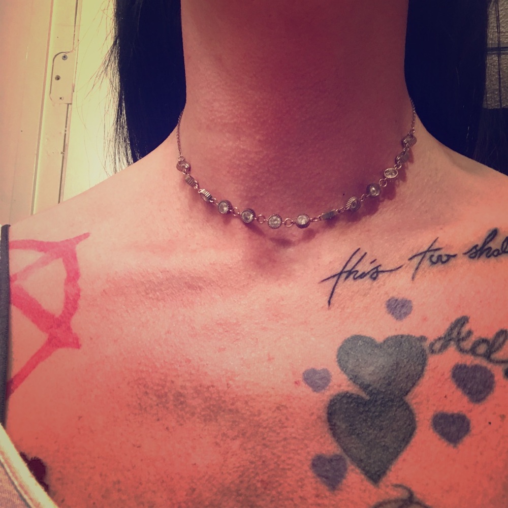 Choker with rhinestones